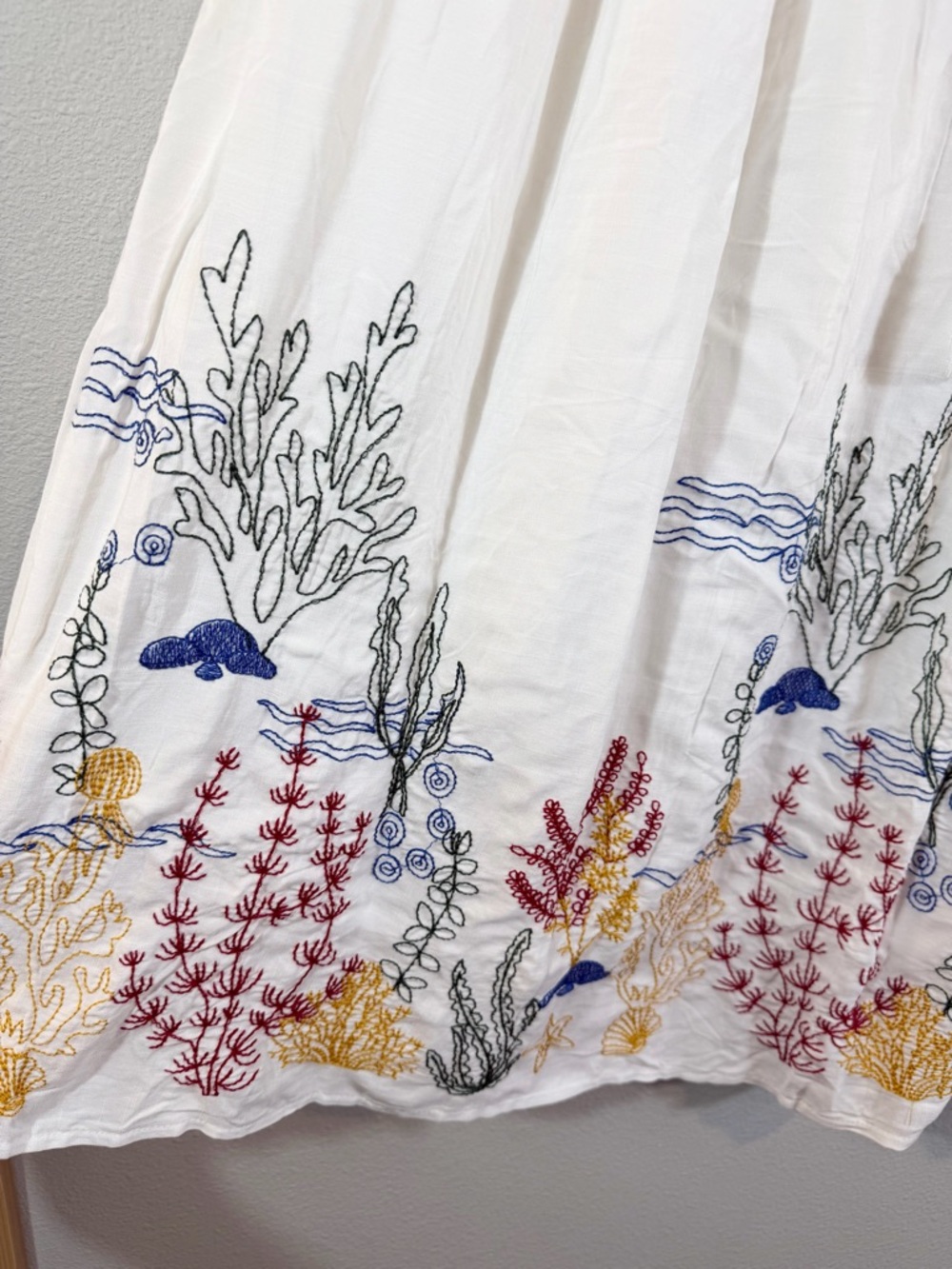 Forgotten Grace Maxi Skirt Size M White Cotton Embroidered Boho Tassel Summer - Picture 3 of 9